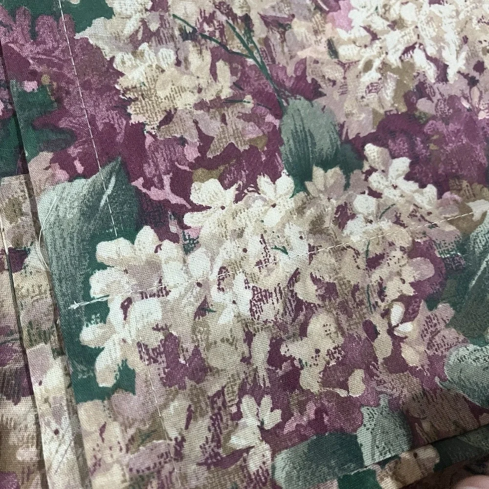 Vtg Handmade Hydrangea Curtain Panels 40x62